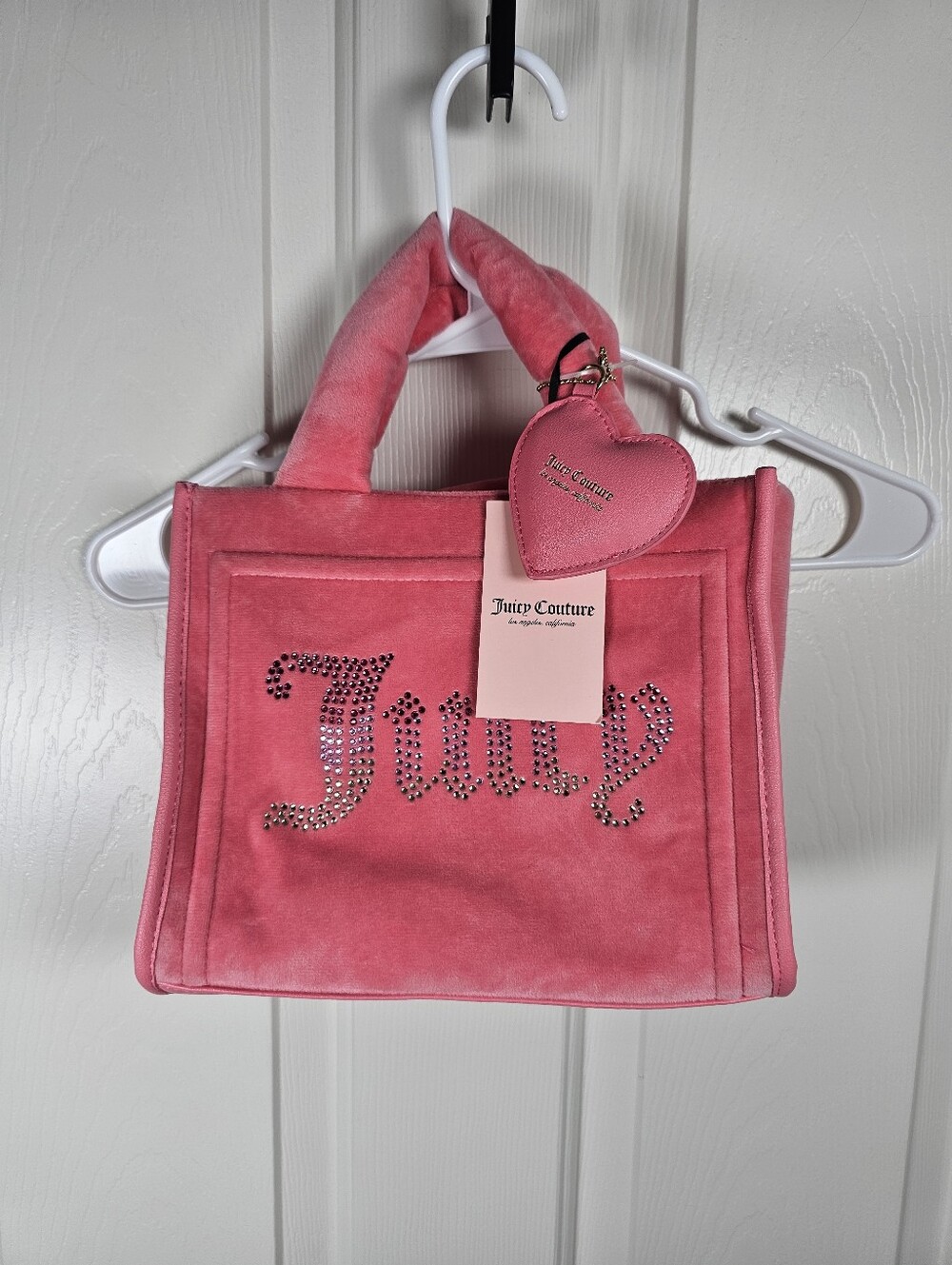 Juicy Couture NWT Big Spender Mini Tote Pink Lemonade Purse Velvet